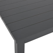 Newport Grey 44" x 100" Rectangle Slat Dining Table in Matte Slate Grey - The Great Escape
