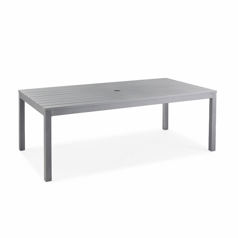Newport Grey 44" x 84" Rectangle Slat Dining Table in Matte Slate Grey - The Great Escape