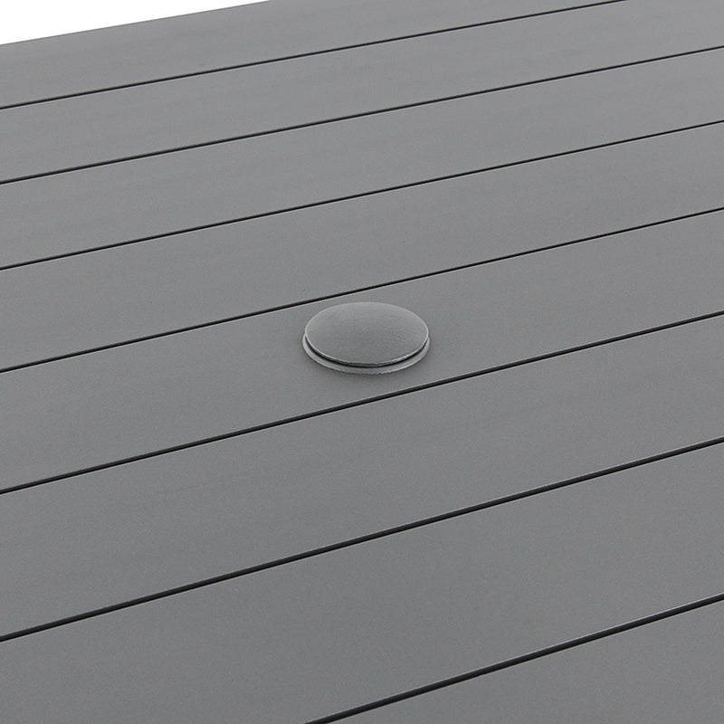 Newport Grey 44" x 84" Rectangle Slat Dining Table in Matte Slate Grey - The Great Escape