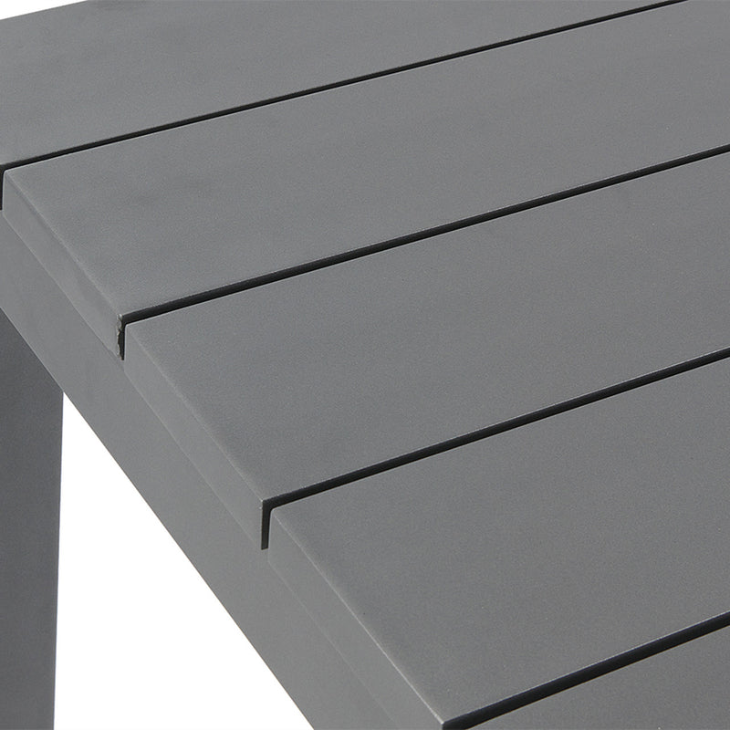Newport Grey 44" x 84" Rectangle Slat Dining Table in Matte Slate Grey - The Great Escape