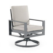 Newport Grey Cushioned Swivel Rocker Dining Chair in Spectrum Dove - The Great Escape