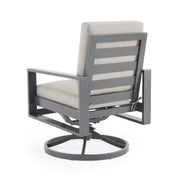 Newport Grey Cushioned Swivel Rocker Dining Chair in Spectrum Dove - The Great Escape