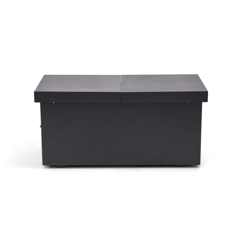 24"x58" Rectangle Black Firepit/Coffee Table - The Great Escape