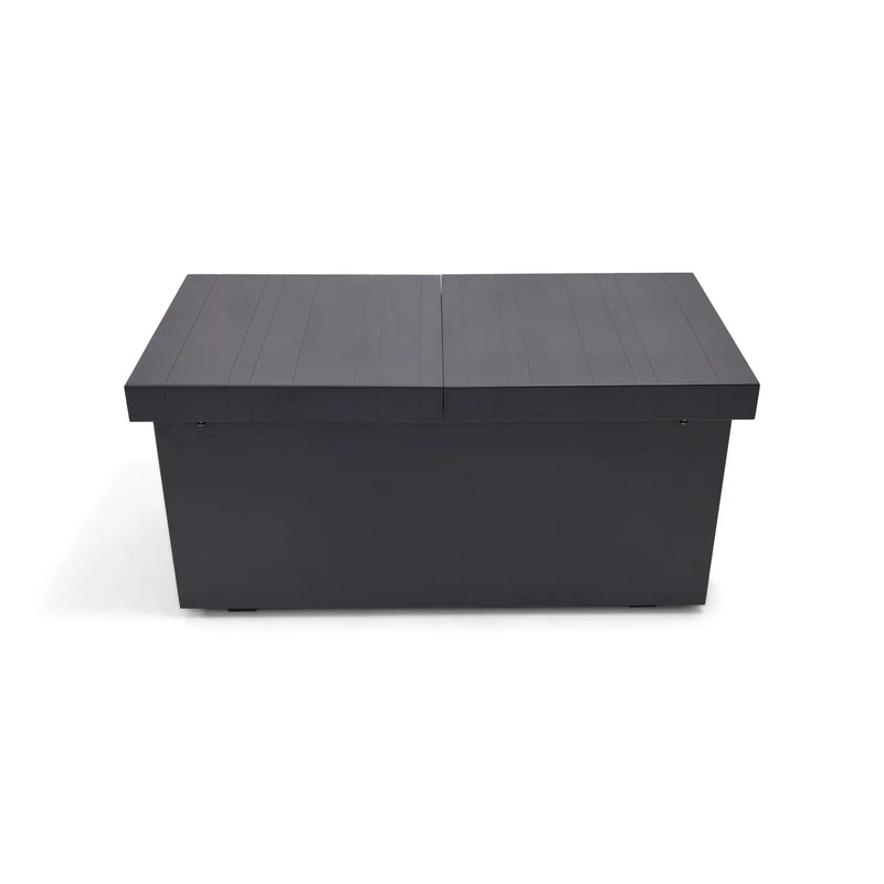24"x58" Rectangle Black Firepit/Coffee Table - The Great Escape