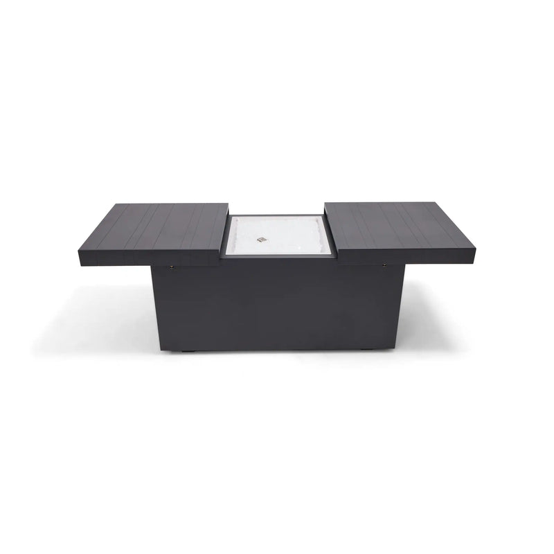 24"x58" Rectangle Black Firepit/Coffee Table - The Great Escape