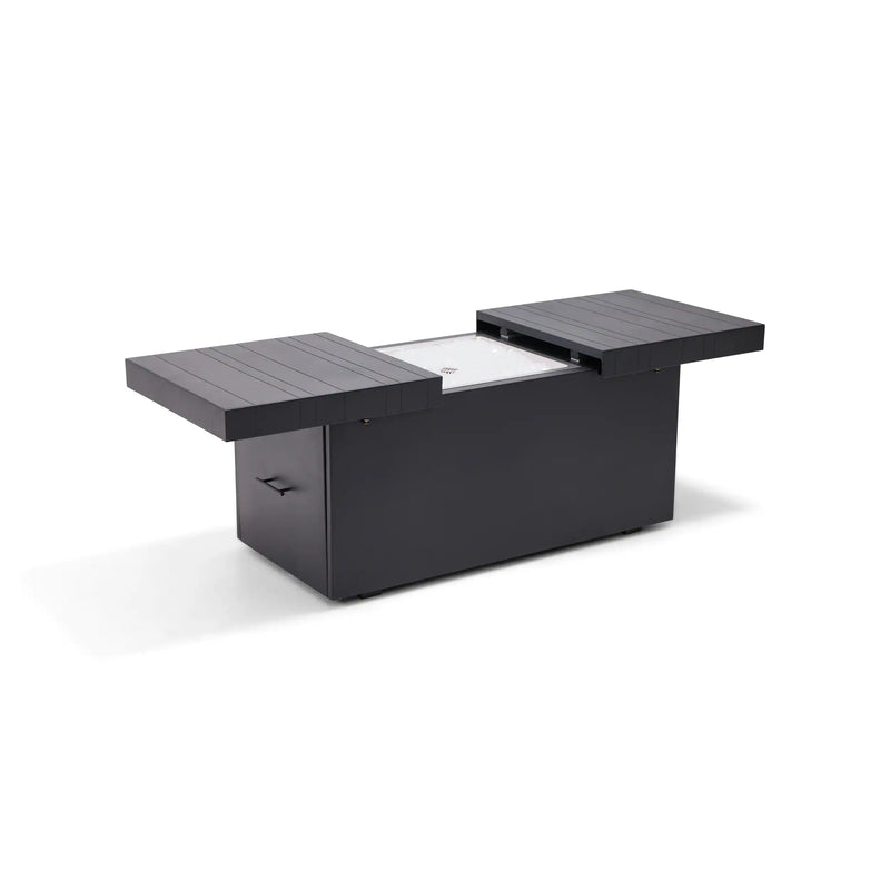 24"x58" Rectangle Black Firepit/Coffee Table - The Great Escape