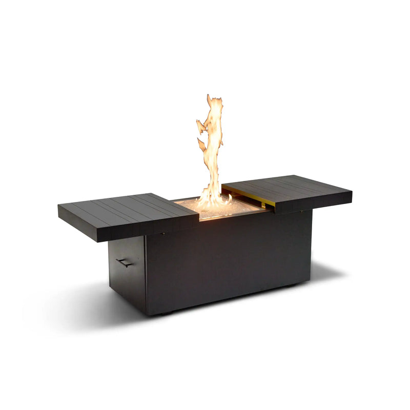 24"x58" Rectangle Black Firepit/Coffee Table - The Great Escape