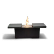 24"x58" Rectangle Concrete Black Firepit/Coffee Table - The Great Escape