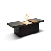 24"x58" Rectangle Concrete Black Firepit/Coffee Table - The Great Escape