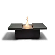 24"x58" Rectangle Concrete Black Firepit/Coffee Table - The Great Escape