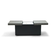 24"x58" Rectangle Concrete Black Firepit/Coffee Table - The Great Escape