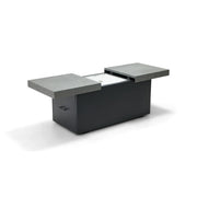 24"x58" Rectangle Concrete Black Firepit/Coffee Table - The Great Escape