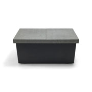 24"x58" Rectangle Concrete Black Firepit/Coffee Table - The Great Escape