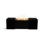 24"x58" Rectangle Concrete Black Modern Firepit/Coffee Table - The Great Escape
