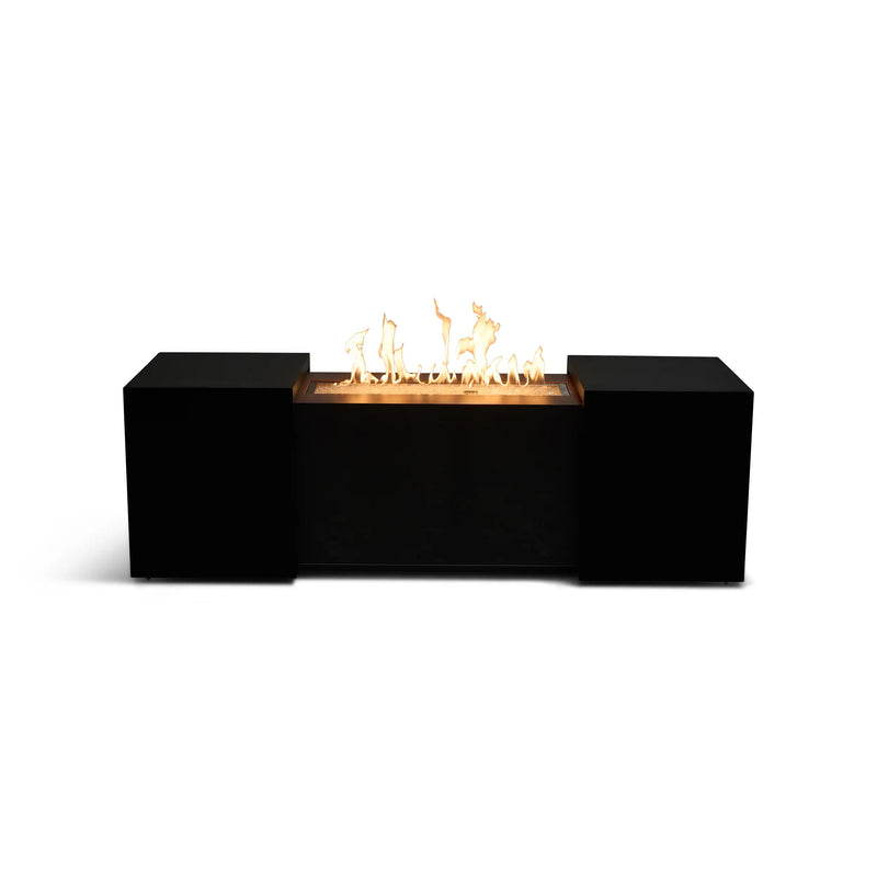 24"x58" Rectangle Concrete Black Modern Firepit/Coffee Table - The Great Escape