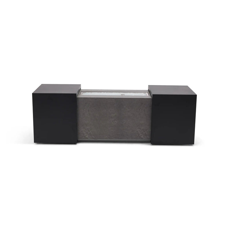 24"x58" Rectangle Concrete Black Modern Firepit/Coffee Table - The Great Escape