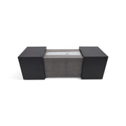 24"x58" Rectangle Concrete Black Modern Firepit/Coffee Table - The Great Escape