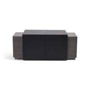 24"x58" Rectangle Concrete Black Modern Firepit/Coffee Table - The Great Escape