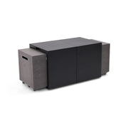 24"x58" Rectangle Concrete Black Modern Firepit/Coffee Table - The Great Escape
