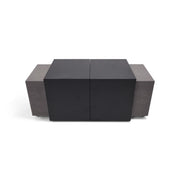 24"x58" Rectangle Concrete Black Modern Firepit/Coffee Table - The Great Escape