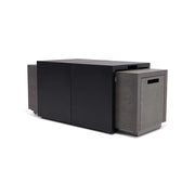 24"x58" Rectangle Concrete Black Modern Firepit/Coffee Table - The Great Escape