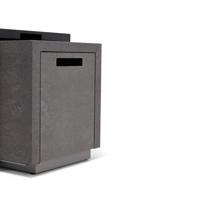24"x58" Rectangle Concrete Black Modern Firepit/Coffee Table - The Great Escape