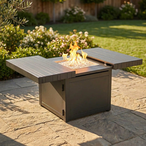 34" Square Charcoal Firepit/Coffee Table - The Great Escape