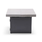 34" Square Concrete Black Firepit/Coffee Table - The Great Escape