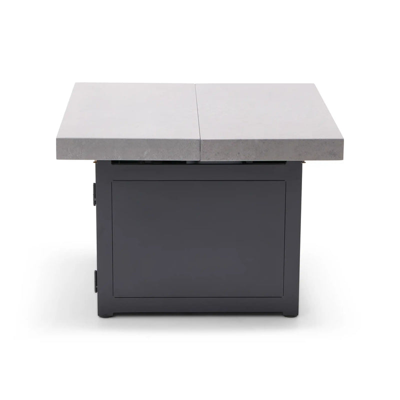 34" Square Concrete Black Firepit/Coffee Table - The Great Escape
