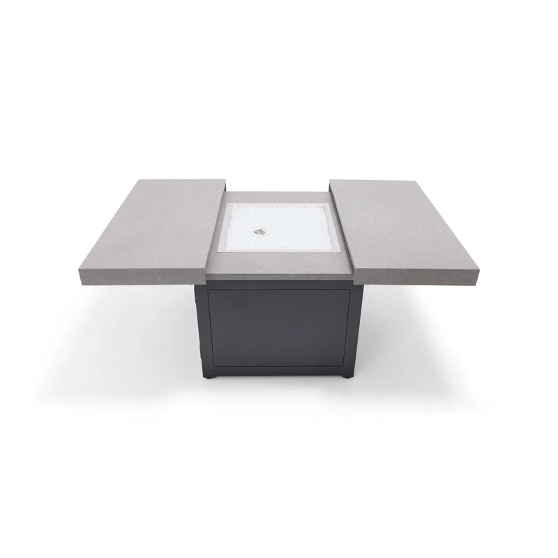 34" Square Concrete Black Firepit/Coffee Table - The Great Escape