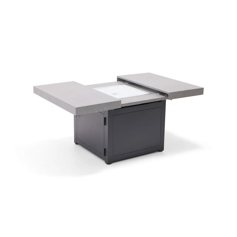 34" Square Concrete Black Firepit/Coffee Table - The Great Escape