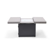 34" Square Concrete Black Firepit/Coffee Table - The Great Escape