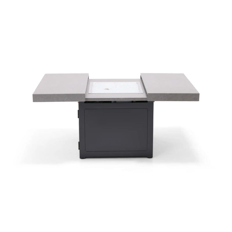 34" Square Concrete Black Firepit/Coffee Table - The Great Escape