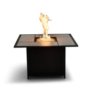 42" Square Black Sintered Stone Firepit W/ Lid - The Great Escape