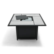 42" Square Black Sintered Stone Firepit W/ Lid - The Great Escape