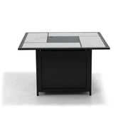 42" Square Black Sintered Stone Firepit W/ Lid - The Great Escape