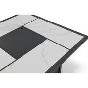 42" Square Black Sintered Stone Firepit W/ Lid - The Great Escape
