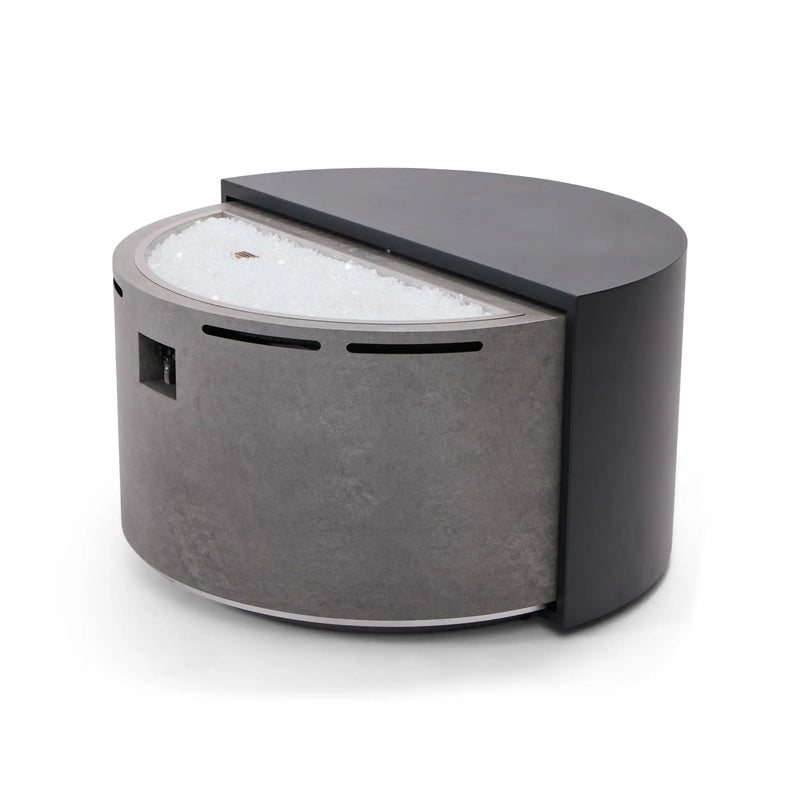 44" Round Concrete Black Modern Firepit/Coffee Table - The Great Escape