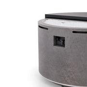 44" Round Concrete Black Modern Firepit/Coffee Table - The Great Escape