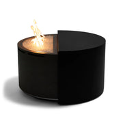 44" Round Concrete Black Modern Firepit/Coffee Table - The Great Escape