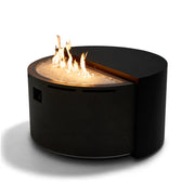 44" Round Concrete Black Modern Firepit/Coffee Table - The Great Escape
