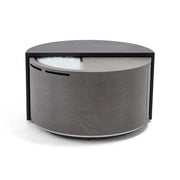 44" Round Concrete Black Modern Firepit/Coffee Table - The Great Escape