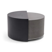 44" Round Concrete Black Modern Firepit/Coffee Table - The Great Escape