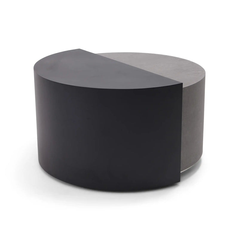 44" Round Concrete Black Modern Firepit/Coffee Table - The Great Escape