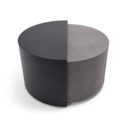 44" Round Concrete Black Modern Firepit/Coffee Table - The Great Escape