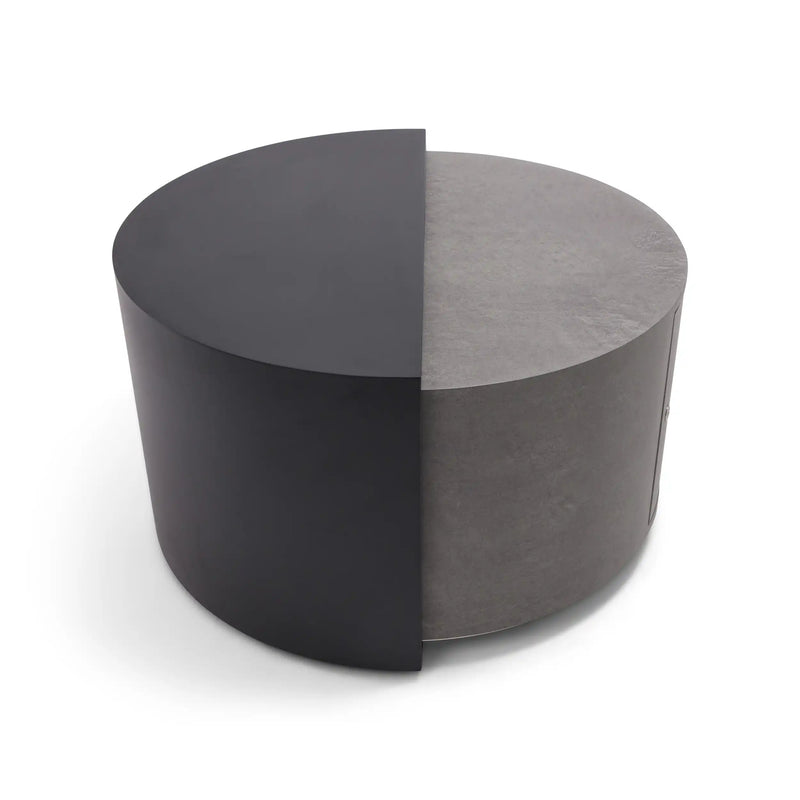 44" Round Concrete Black Modern Firepit/Coffee Table - The Great Escape