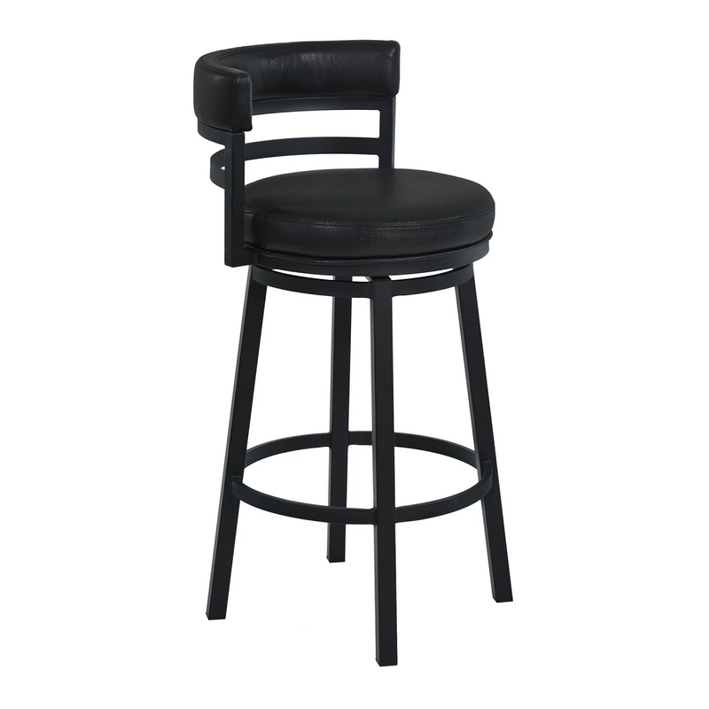 Destin Swivel 26" Counter Stool - Black/Black - The Great Escape