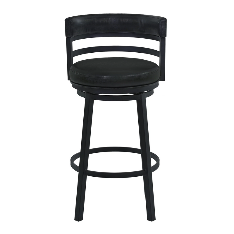 Destin Swivel 26" Counter Stool - Black/Black - The Great Escape