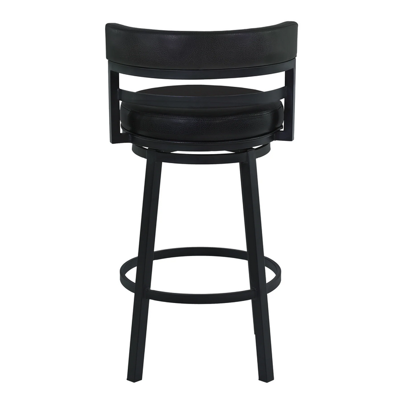 Destin Swivel 26" Counter Stool - Black/Black - The Great Escape