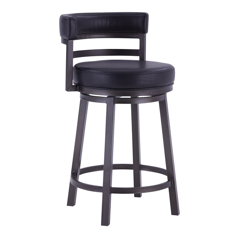 Destin Swivel 26" Counter Stool - Mineral/Black - The Great Escape